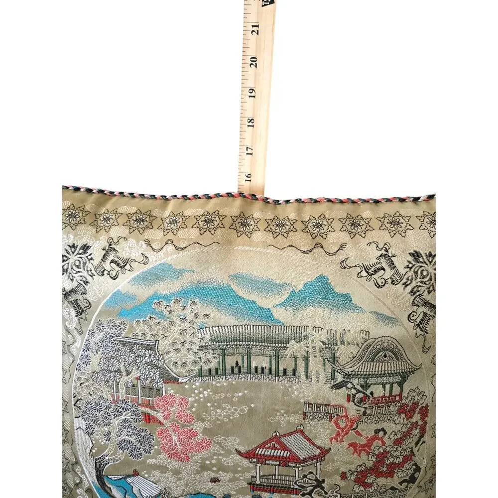 Oriental Design Throw Pillows With Washable Covers X2